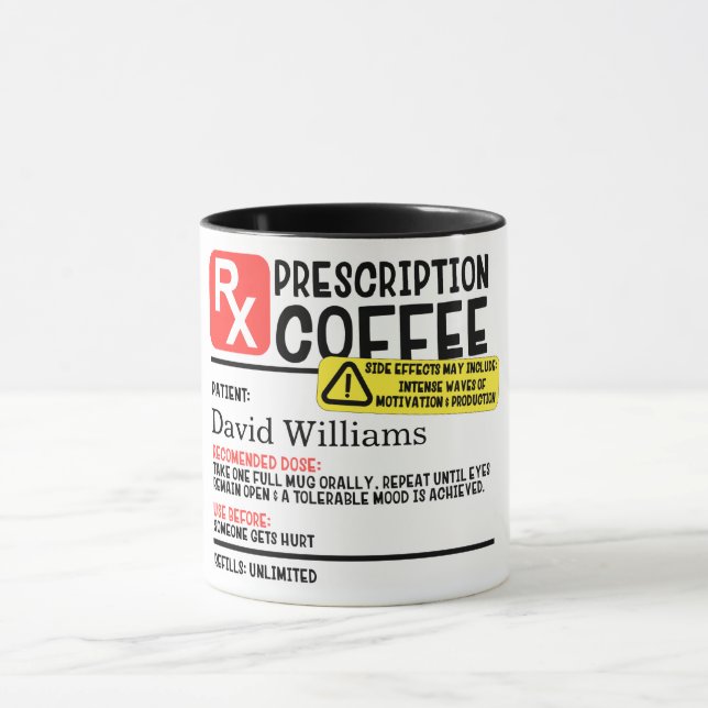 Personalized Prescription Coffee Mug (Center)