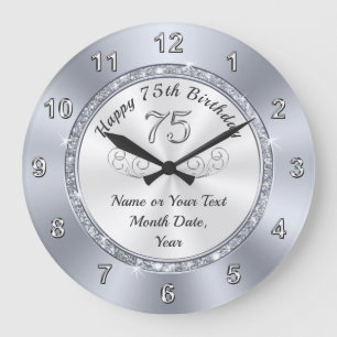 Personalized, Presents for 75th Birthday Clock