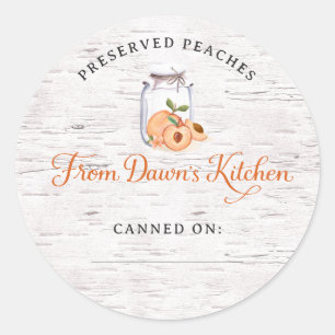 Personalized Preserved Peaches Canning Stickers