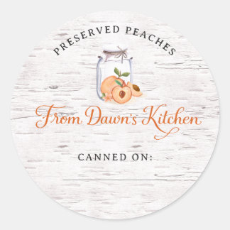 Personalized Preserved Peaches Canning Stickers