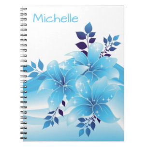 Personalized Pretty Blue Lilies Notebook