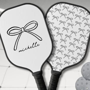 Personalized Pretty Bow Monogram Name Pickleball Paddle