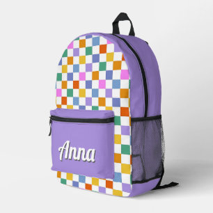 Personalized Pretty Colorful Modern Girly Rainbow Printed Backpack
