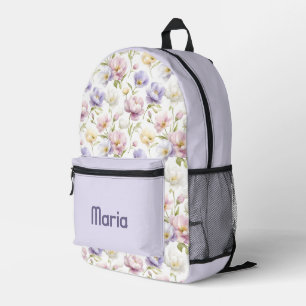 Personalized Pretty Colourful Modern Girly Floral Printed Backpack