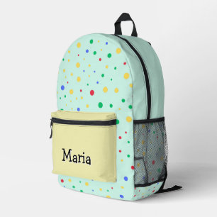 Personalized Pretty Colourful Modern Girly Rainbow Printed Backpack