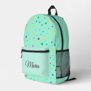 Personalized Pretty Colourful Modern Girly Rainbow Printed Backpack