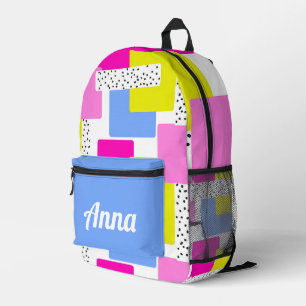 Personalized Pretty Colourful Modern Girly Rainbow Printed Backpack