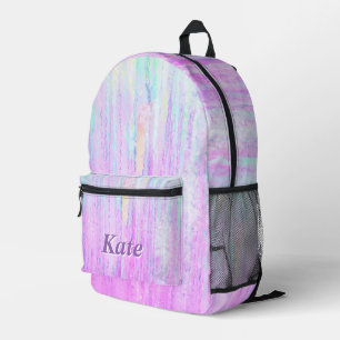 Personalized Pretty Colourful Modern Girly Rainbow Printed Backpack