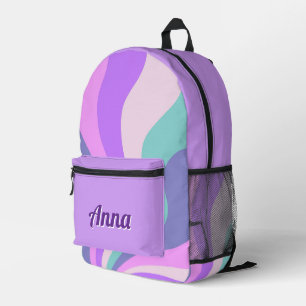 Personalized Pretty Colourful Modern Girly Rainbow Printed Backpack
