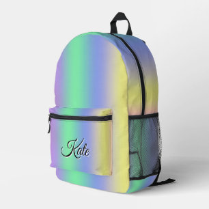Personalized Pretty Colourful Modern Girly Rainbow Printed Backpack