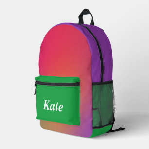 Personalized Pretty Colourful Modern Girly Rainbow Printed Backpack