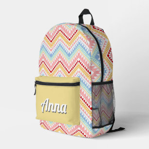 Personalized Pretty Colourful Modern Girly Rainbow Printed Backpack