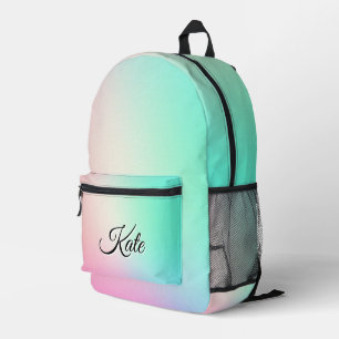 Personalized Pretty Colourful Modern Girly Rainbow Printed Backpack
