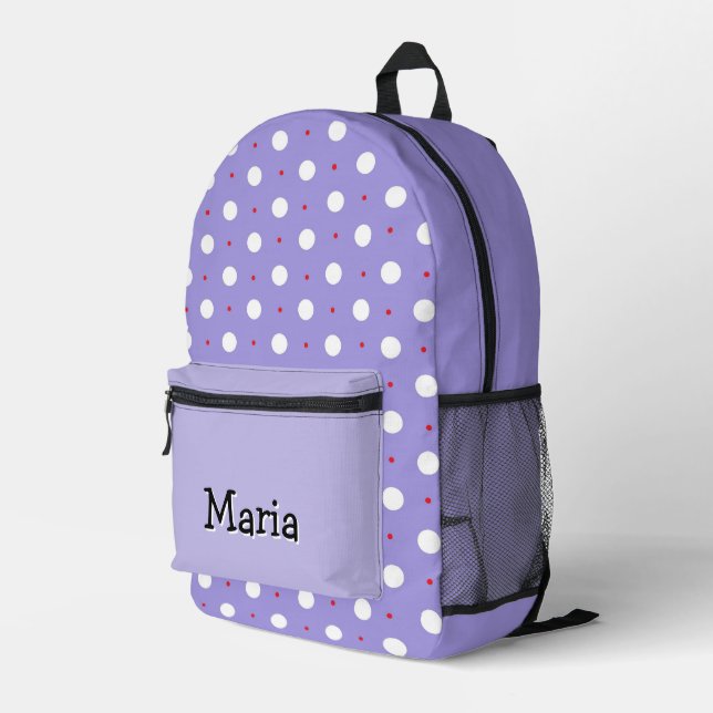 Personalized Pretty Colourful Modern Girly Rainbow Printed Backpack (Back Corner Right)