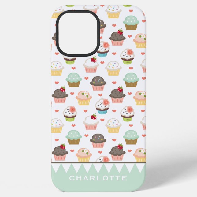 Personalized Pretty Cupcake iPhone Case (Back)