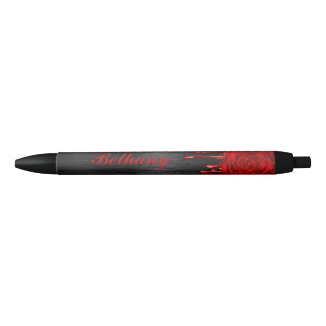 Personalized Pretty Dripping Roses Pens Red (Front)