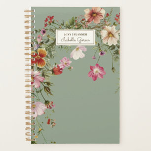 Personalized Pretty Elegant Floral Planner