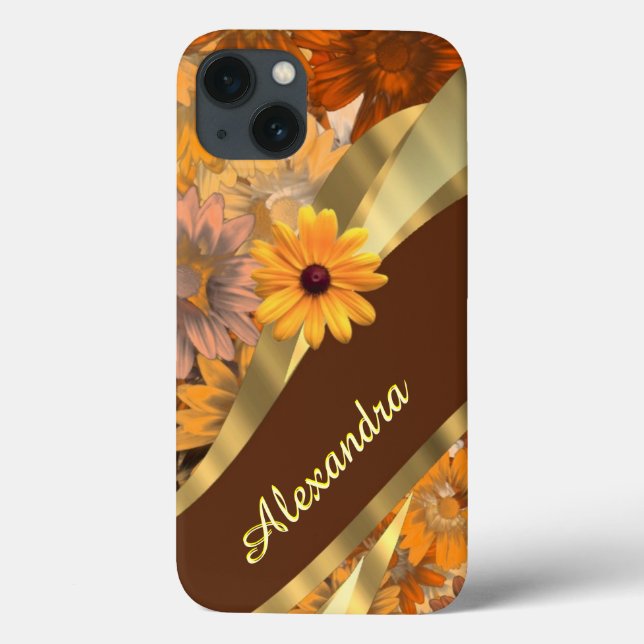 Personalized pretty fall coloured floral pattern Case-Mate iPhone case (Back)
