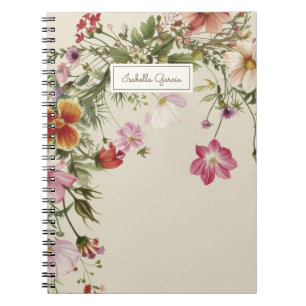 Personalized Pretty Floral Name Notebook