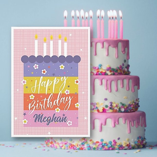 Personalized Pretty Happy Birthday  Card (Creator Uploaded)
