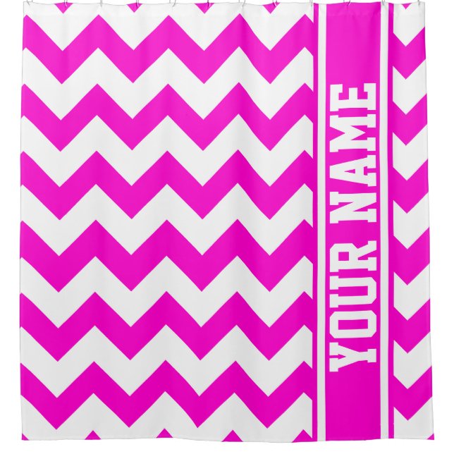 Personalized Pretty In Hot Pink Chevron Pattern (Front)