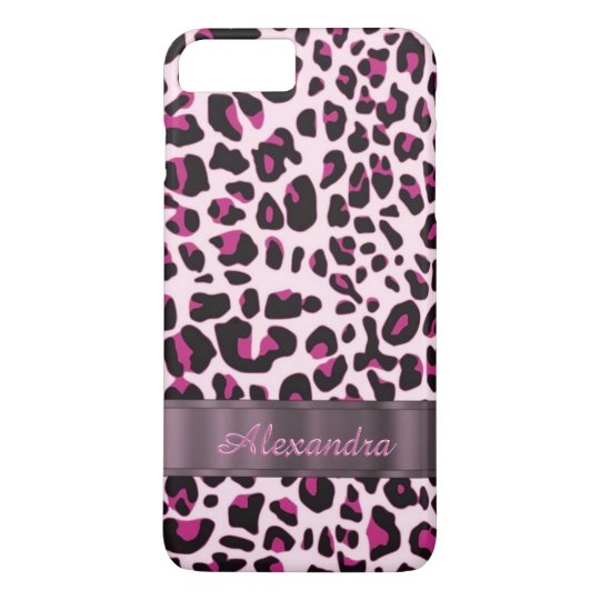 Personalized pretty leopard animal print iPhone 8 plus/7 plus case