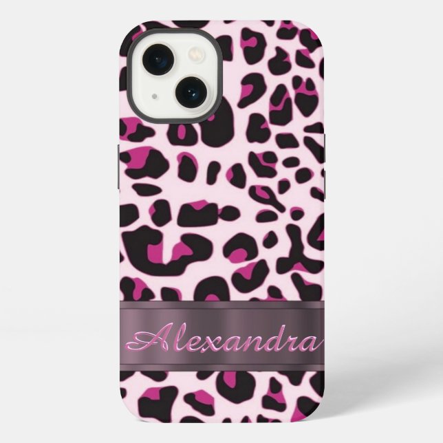 Personalized pretty leopard animal print iPhone case (Back)