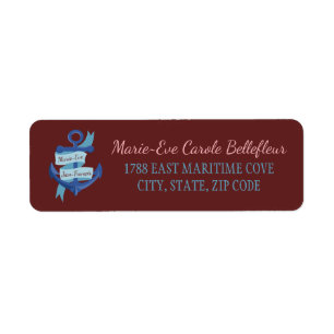 Personalized Pretty Nautical Blue Anchor Wedding
