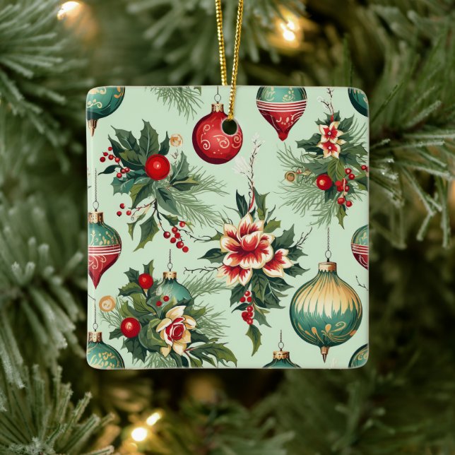 Personalized Pretty Ornaments Floral Christmas (Tree)