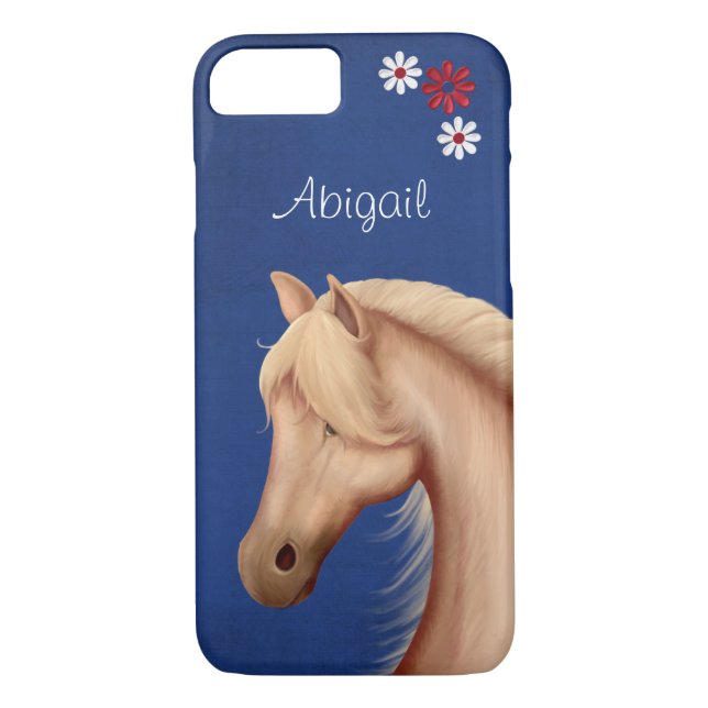 Personalized Pretty Palomino Horse iPhone 7 Case (Back)