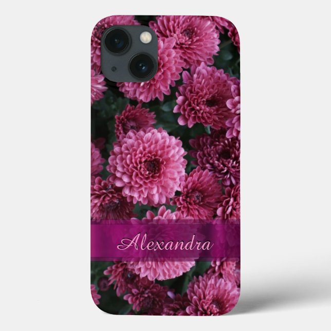 Personalized pretty pink Chrysanthemum  flower Case-Mate iPhone Case (Back)