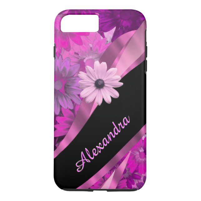 Personalized pretty pink floral pattern Case-Mate iPhone case (Back)