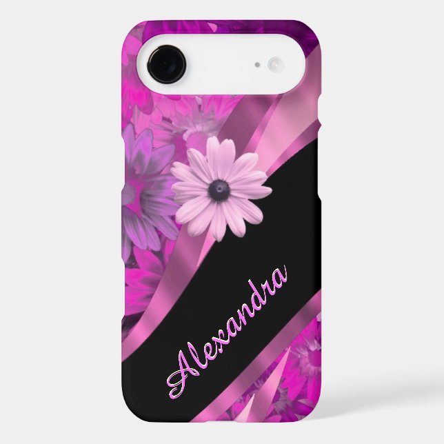 Personalized pretty pink floral pattern Case-Mate iPhone case (Back)