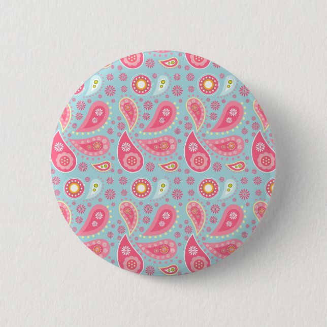 Personalized pretty pink gift ideas for girls 2 inch round button (Front)