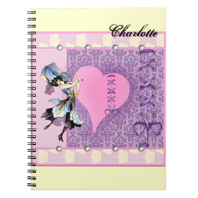 Personalized pretty pink gift ideas for girls notebook (Front)