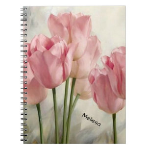 Personalized Pretty Pink Tulips Notebook