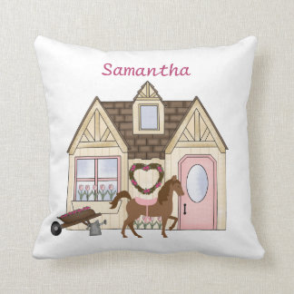 Personalized Pretty Ponies House Horse Pillow