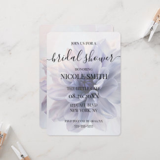Personalized Pretty Purple Flower Bridal Shower Invitation