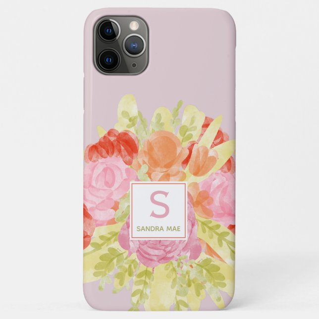 Personalized Pretty Spring Pastel Floral Art Case-Mate iPhone Case (Back)