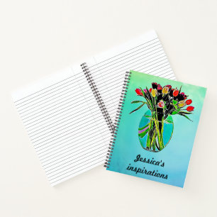Personalized Pretty Watercolor Floral Notebook