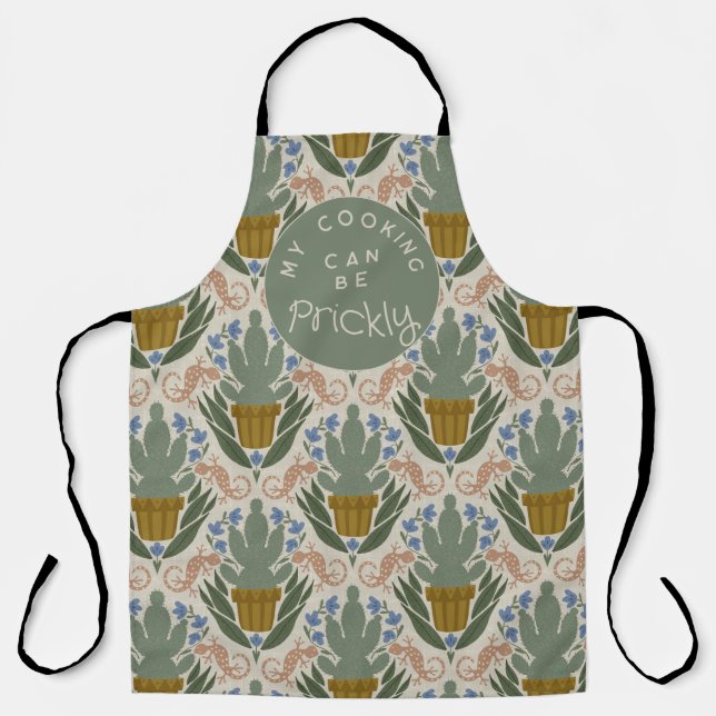 Personalized Prickly Cactus All-Over Print Apron (Front)