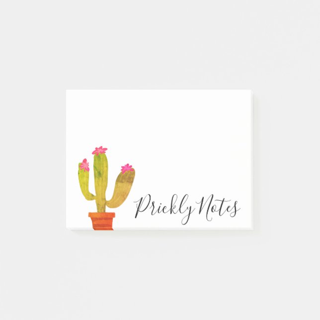 Personalized prickly cactus plant Post-it® notes (Front)