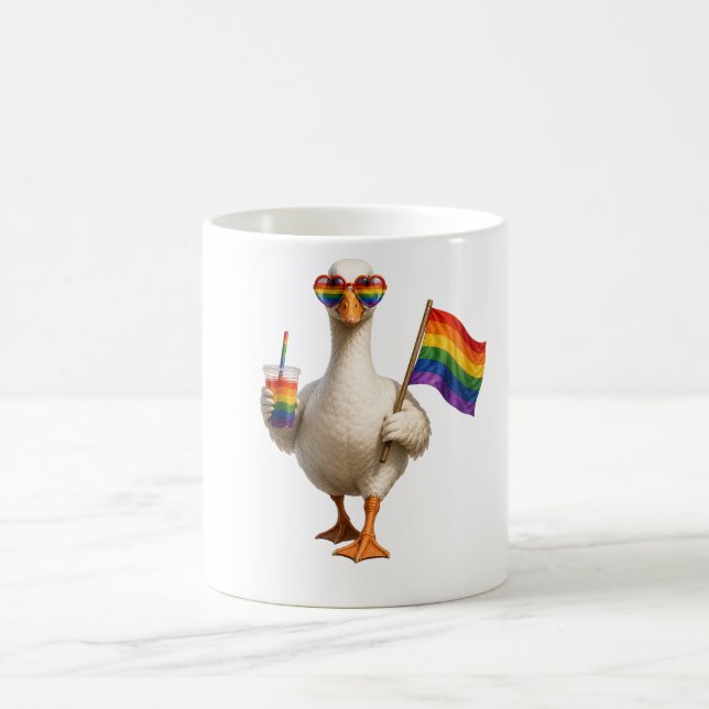 Personalized Pride Goose | Custom Text | LGBT  Coffee Mug (Center)