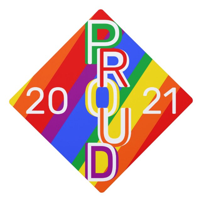 Personalized Pride Graduation Cap Topper (Front)
