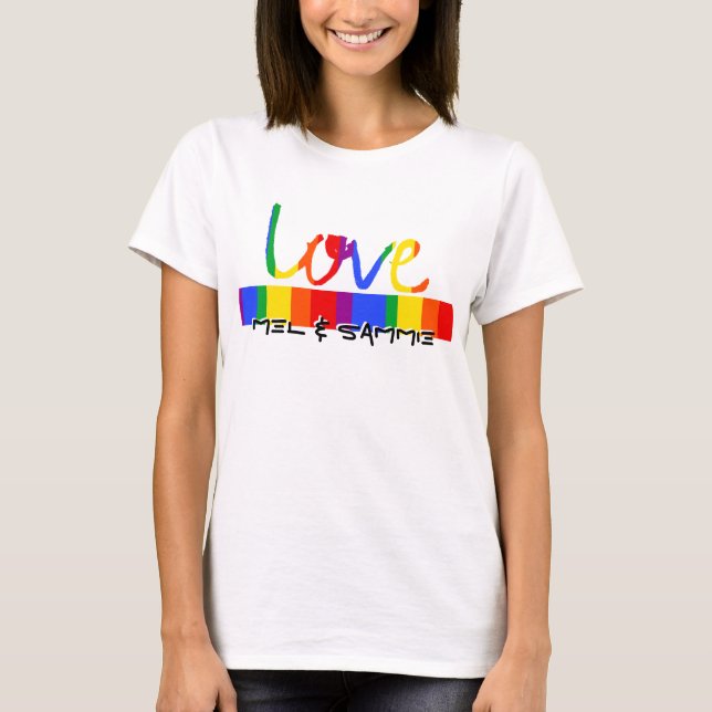 Personalized Pride Rainbow Love T-Shirt (Front)