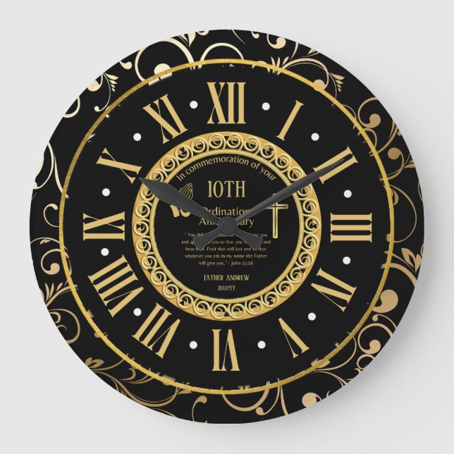 Personalized Priest Anniversary Ordination Clock (Front)