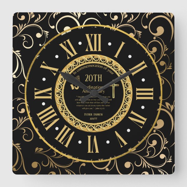 Personalized Priest Anniversary Ordination Clock (Front)