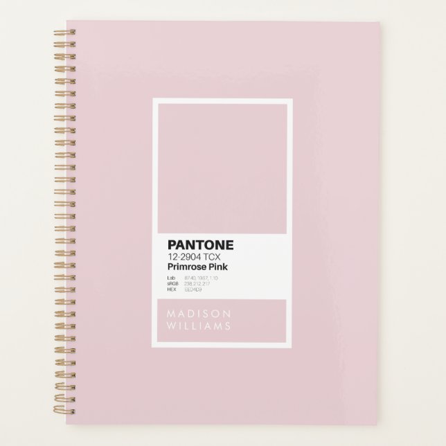 Personalized Primrose Pink Notebook | Custom Name Planner (Front)