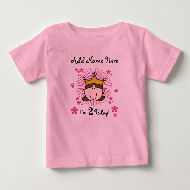 Personalized Princess 2nd Birthday Tshirt (Front)