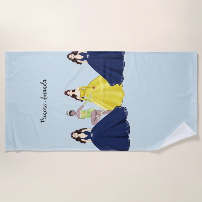 Personalized princess beach towel (Front)